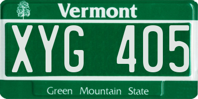 VT license plate XYG405
