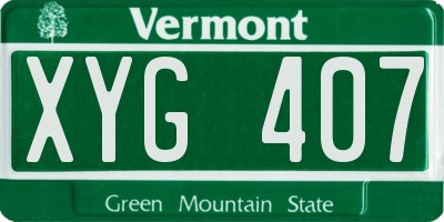 VT license plate XYG407