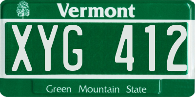 VT license plate XYG412