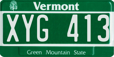 VT license plate XYG413
