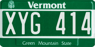 VT license plate XYG414