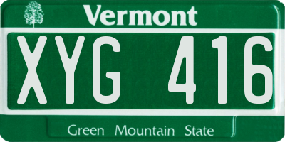VT license plate XYG416