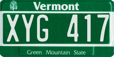 VT license plate XYG417