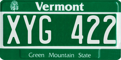 VT license plate XYG422