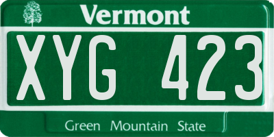 VT license plate XYG423