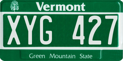 VT license plate XYG427
