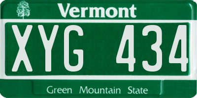 VT license plate XYG434