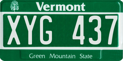VT license plate XYG437