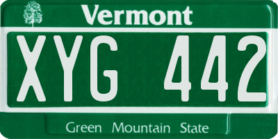 VT license plate XYG442