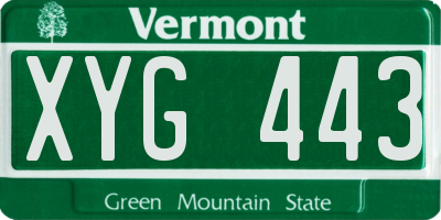 VT license plate XYG443