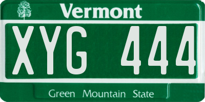 VT license plate XYG444