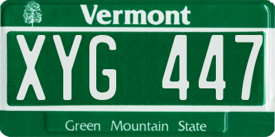 VT license plate XYG447