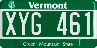 VT license plate XYG461