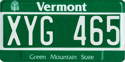 VT license plate XYG465