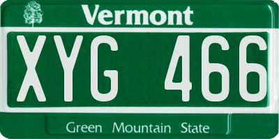 VT license plate XYG466