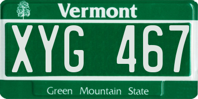 VT license plate XYG467