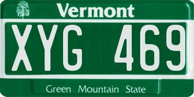 VT license plate XYG469