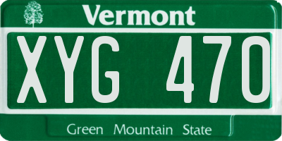 VT license plate XYG470
