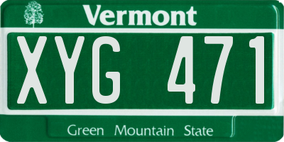 VT license plate XYG471