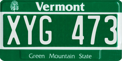 VT license plate XYG473