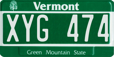 VT license plate XYG474
