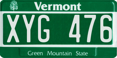 VT license plate XYG476