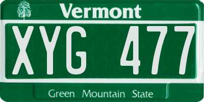 VT license plate XYG477