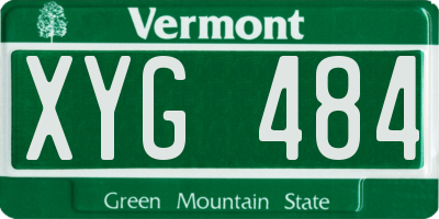VT license plate XYG484