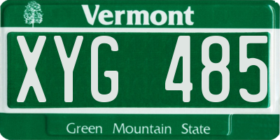 VT license plate XYG485