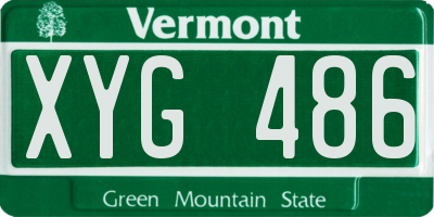 VT license plate XYG486