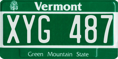 VT license plate XYG487