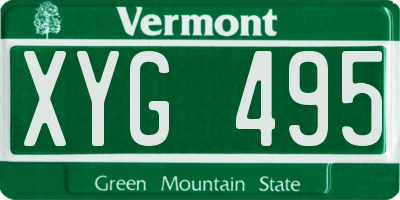VT license plate XYG495