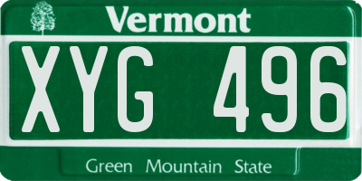 VT license plate XYG496