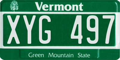VT license plate XYG497
