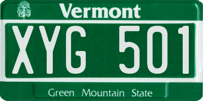 VT license plate XYG501