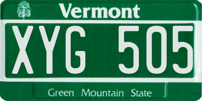 VT license plate XYG505