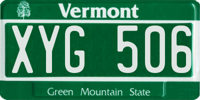 VT license plate XYG506