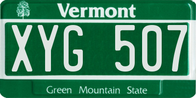 VT license plate XYG507