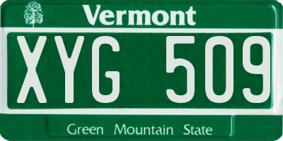 VT license plate XYG509