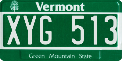 VT license plate XYG513
