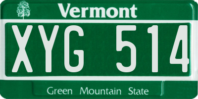 VT license plate XYG514