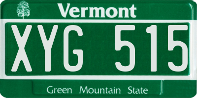 VT license plate XYG515
