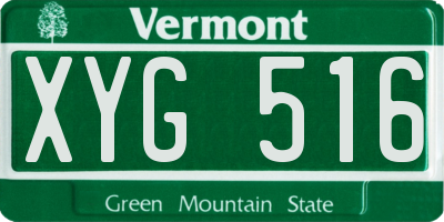 VT license plate XYG516