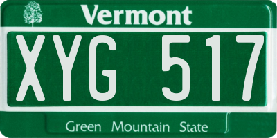 VT license plate XYG517