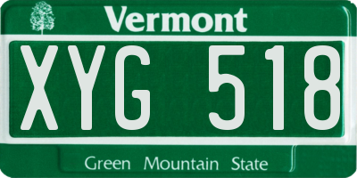 VT license plate XYG518