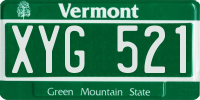 VT license plate XYG521