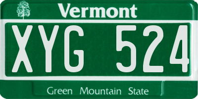 VT license plate XYG524