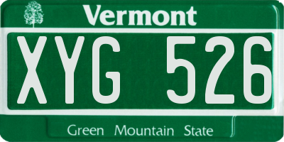 VT license plate XYG526