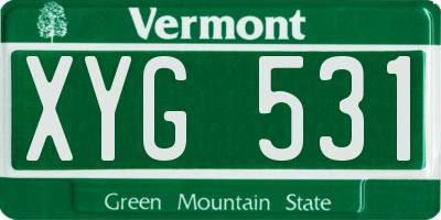 VT license plate XYG531