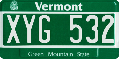 VT license plate XYG532